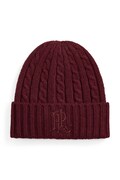 Lauren Ralph Lauren czapka beanie damska z wełną bordowa 454P23505