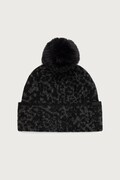 DKNY czapka z pomponem damska z dodatkiem wełny czarna D6KH1869