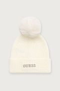 Guess czapka z pomponem damska AMORETTE biała AW5650 WOL01