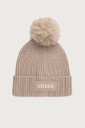 Guess čiapka s brmbolcom dámska AMORETTE béžová AW5650 WOL01
