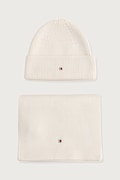 Tommy Hilfiger kapa in šal ženska z dodatkom volne bež AW0AW19136
