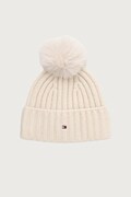 Tommy Hilfiger шапка с помпон дамска с вълна бежова AW0AW19330
