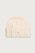 Tommy Hilfiger căciulă de damă cu lână bej AW0AW19111
