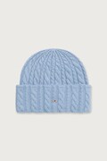 Tommy Hilfiger čiapka beanie dámska s vlnou modrá AW0AW19111