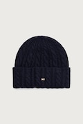 Tommy Hilfiger czapka beanie damska z wełną granatowa AW0AW19111
