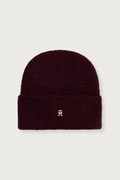 Tommy Hilfiger beanie kapa ženska s vunom bordo AW0AW19104