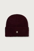 Tommy Hilfiger beanie kapa ženska s vunom bordo AW0AW19104