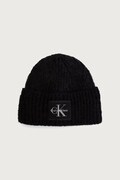 Calvin Klein čiapka beanie dámska s prímesou vlny čierna LV04F8104G