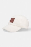 Calvin Klein czapka bejsbolówka damska polarowa beżowa LV04F5096G