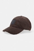 Calvin Klein czapka bejsbolówka damska polarowa brązowa LV04F5096G