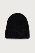 Liu Jo czapka beanie damska z dodatkiem wełny czarna 2F6019 MS053