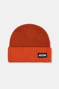Moschino czapka damska z wełną pomarańczowa M3490 65482