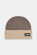 Moschino czapka damska z wełną beżowa M3490 65482