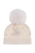 Guess czapka z pomponem dziecięca z dodatkiem wełny beżowa A6BZ02 Z1477