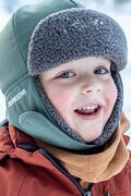 Didriksons czapka uszatka dziecięca BIGGLES CAP 7 zielona 506340
