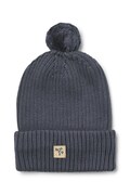Wheat czapka z pomponem dziecięca bawełniana szara 7619-560-GOTS