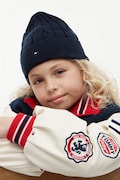 Tommy Hilfiger czapka beanie dziecięca bawełniana granatowa KA0KA00101