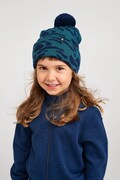 Reima czapka z pomponem dziecięca z wełny merino Virkku granatowa 5300378A
