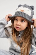 Reima czapka z pomponem dziecięca z wełną Ilmein szara 5300373A