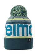 Reima czapka z pomponem dziecięca z wełną merino Taasko turkusowa 5300058B