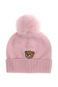 Guess czapka z pomponem dziecięca z wiskozy różowa H6BZ15 Z1943