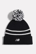 New Balance czapka z pomponem dziecięca bawełniana czarna AC0569L