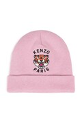 Kenzo Kids pletená čepice dětská s příměsí vlny růžová K62156