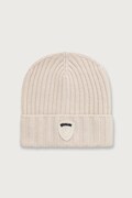 Blauer czapka beanie męska z dodatkiem wełny beżowa BLUA05556