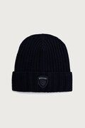 Blauer czapka beanie męska z dodatkiem wełny niebieska BLUA05556