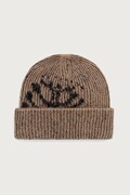 OAS czapka beanie męska z dodatkiem wełny brązowa 805001.9261