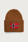 Napapijri czapka beanie męska z wełną Evei brązowa NP0A8AM2WS21