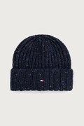 Tommy Hilfiger beanie kapa za muškarce s vunom mornarsko plava AM0AM14710
