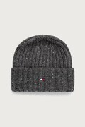 Tommy Hilfiger beanie kapa za muškarce s vunom siva AM0AM14710