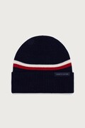 Tommy Hilfiger beanie kapa za muškarce s vunom mornarsko plava AM0AM14534