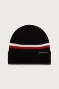 Tommy Hilfiger beanie kapa za muškarce s vunom crna AM0AM14534