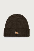 Maison Kitsuné Baby Fox czapka beanie wełniana zielona PW06103KT1022