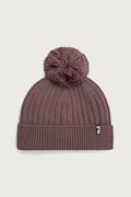 Jack Wolfskin czapka z pomponem z wełną fioletowa A66177