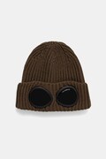 C.P. Company czapka beanie wełniana zielona 21CMAC742A005509A