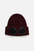 C.P. Company czapka beanie wełniana bordowa 21CMAC742A005509A