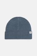 C.P. Company czapka beanie z wełny merino niebieska 21CMAC137A005509A