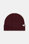 C.P. Company czapka beanie z wełny merino bordowa 21CMAC137A005509A