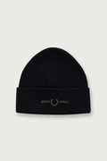 Fred Perry czapka beanie z bawełną czarna C3300