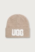 UGG czapka beanie z dodatkiem wełny beżowa 105248