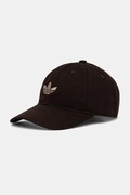 adidas Originals czapka z daszkiem z bawełną Adicolor brązowa KR1660