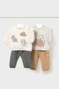 Mayoral Newborn καθημερινό σετ βρεφικό με βαμβάκι καφέ 2665