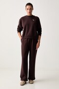 Puma σετ φόρμας γυναικείο με βαμβάκι καφέ 693995