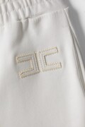 Elisabetta Franchi spodnie dresowe dziecięce bawełniane beżowe high waist EFPA328.C.FF017