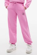 Tommy Hilfiger spodnie dresowe dziecięce z bawełną różowe regular waist KG0KG09531
