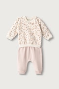 United Colors of Benetton komplet dresowy niemowlęcy bawełniany z elastanem różowy 3TEUAK01W