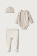 United Colors of Benetton komplet codzienny niemowlęcy bawełniany z elastanem beżowy 3UMRAK01X